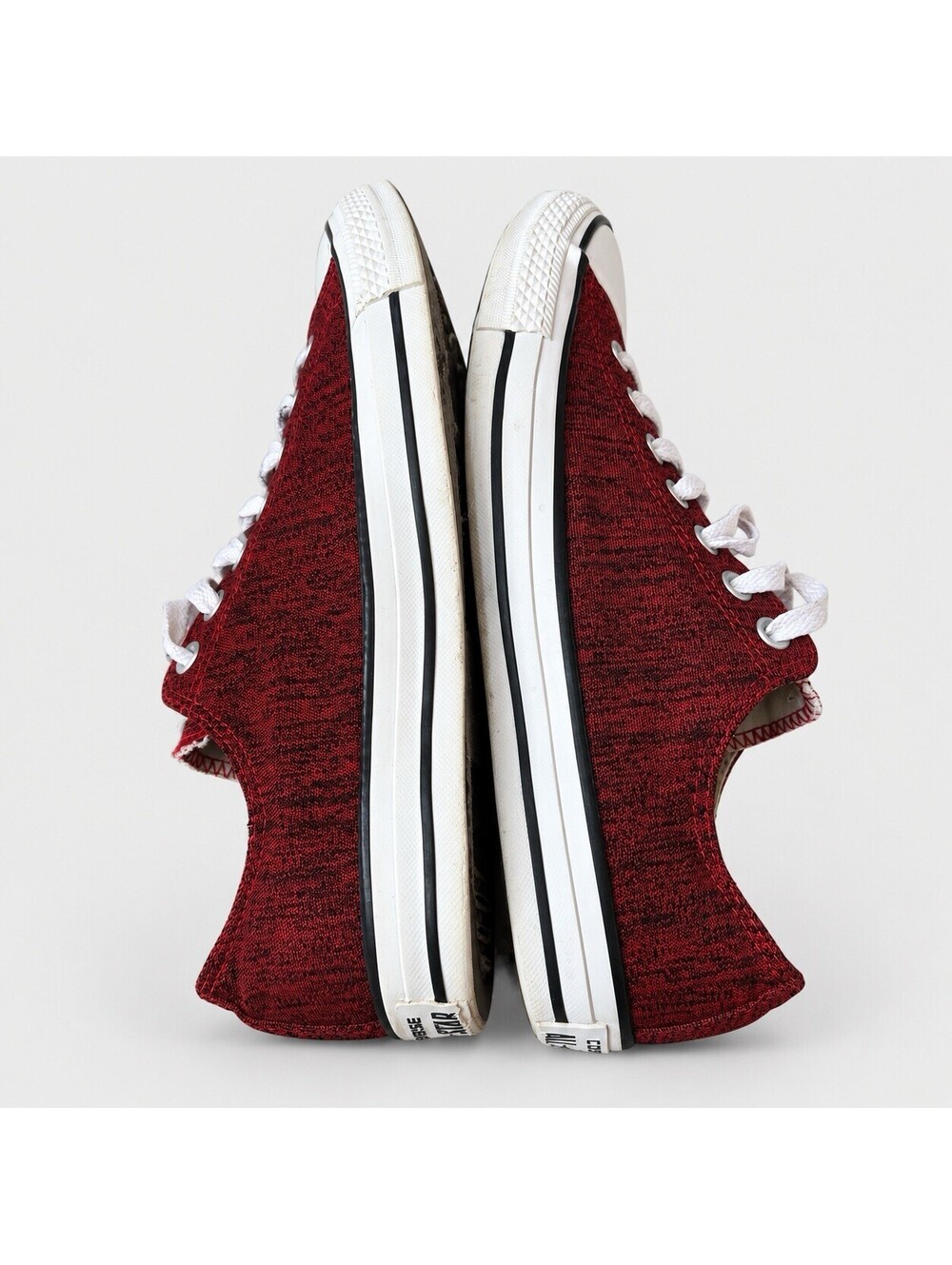 Converse Chuck Taylor All Star Low Top Knit Sneakers Red Black Men 10 Women 12